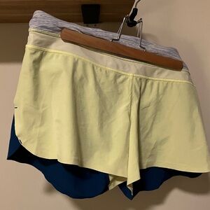 lululemon athletica Yellow and Blue Athletic Shorts